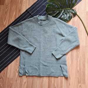 Lululemon Merino Wool Blend Ribbed Crewneck Sweater Heathered Tidewater Teal 4